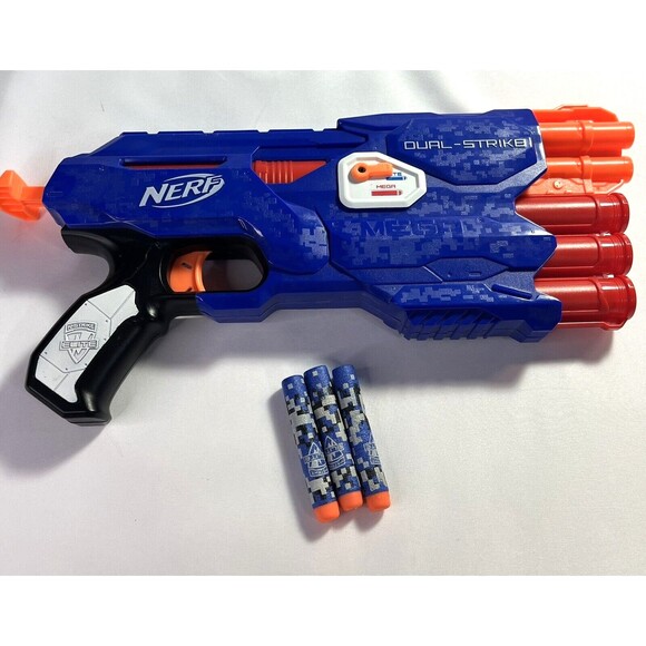 Nerf N Strike Elite Dual Strike Blaster Mega Includes 3 Darts - Picture 1 of 10
